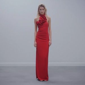 Maxi flower dress with opening